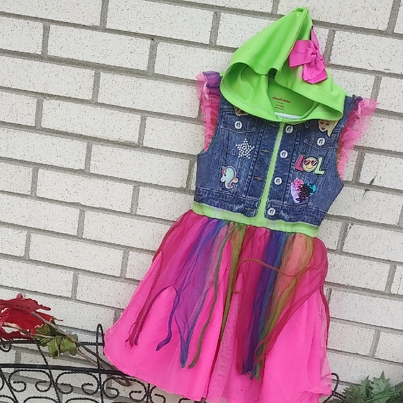 Nickelodeon Other - Nickelodeon Neon Tulle Hooded Dress